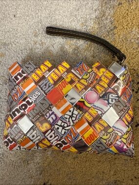 New Nahui Ollin Upcycled Candy Wrapper Wristlet Clutch - Multi
